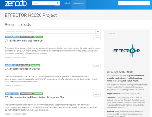 EFFECTOR H2020 Zenodo Community | Open Access